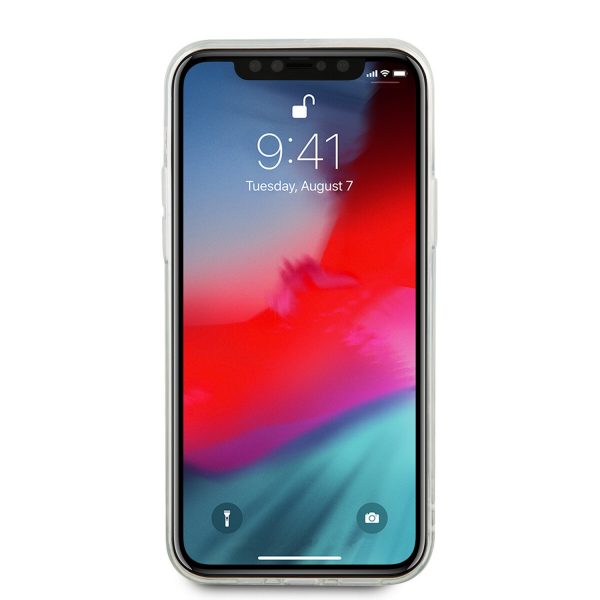 Husa Protectie Originala GUESS pentru IPHONE 12 / 12 PRO 4G LIQUID GLITTER GUHCP12MLG4GSPG Roz